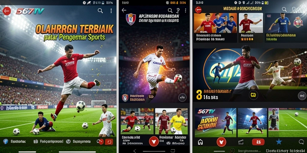 Tampilan aplikasi 567TV dengan informasi olahraga terkini dan fitur interaktif.