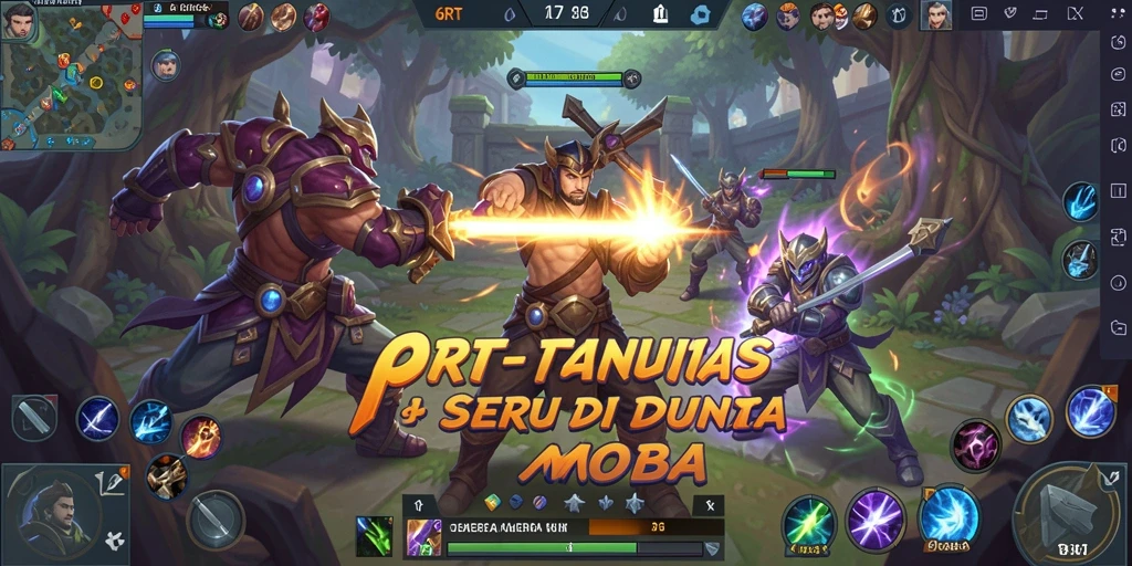 Tangkapan layar menarik dari pertempuran arena MOBA di 6RT.