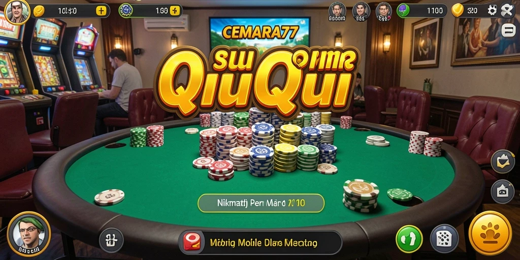 Tampilan gameplay QiuQiu yang seru dan mendebarkan.
