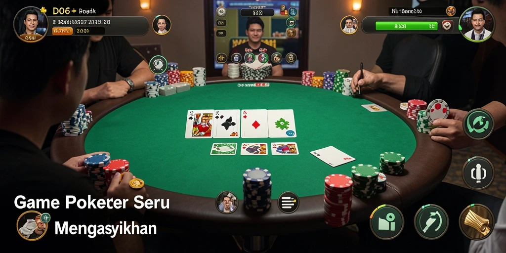 Tampilan D06 menampilkan aksi seru permainan poker.