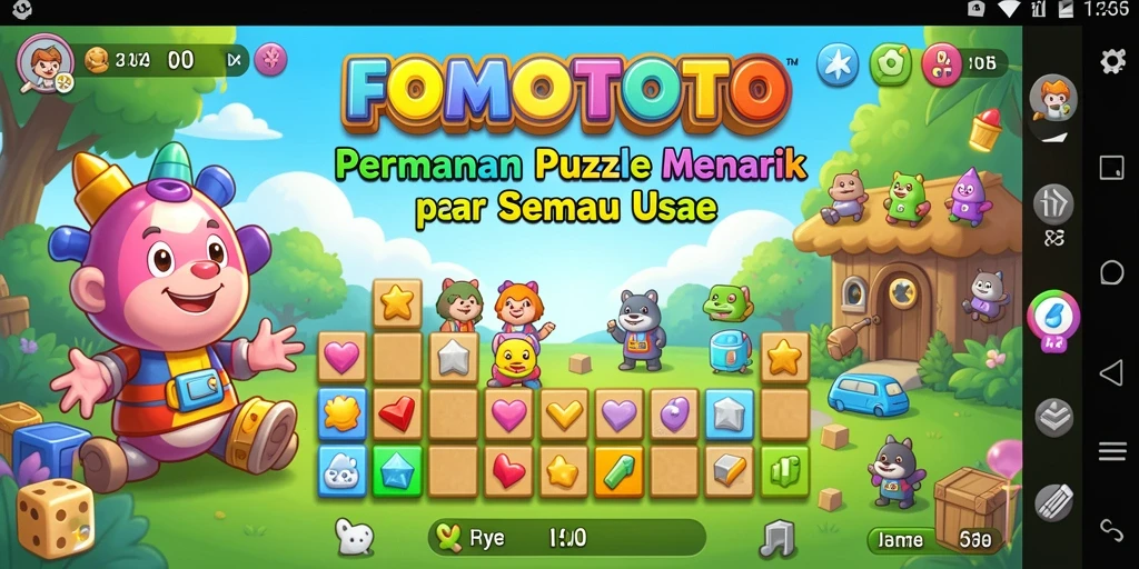 Screenshot gameplay FOMOTOTO dengan tantangan puzzle yang menarik.