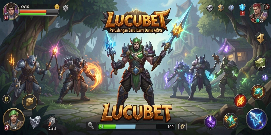Menampilkan aksi seru LUCUBET dalam pertempuran ARPG.