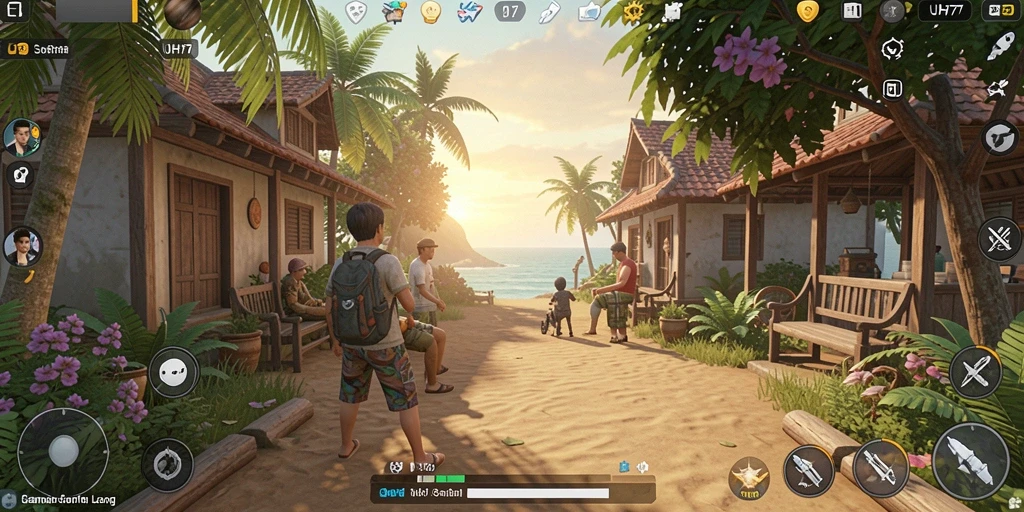 Tampilan gameplay UH77 yang ceria dan mengasyikkan.