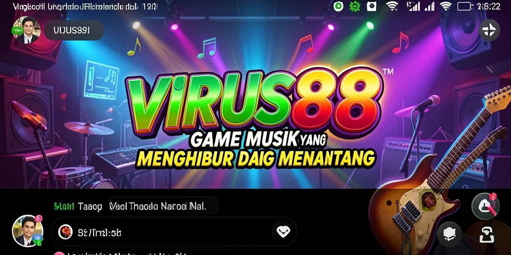 Tampilan gameplay VIRUS88 yang menarik dengan berbagai tantangan musik.